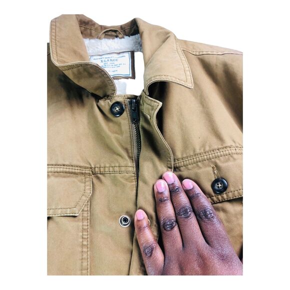 3280 Old Navy Men's Canvas Chore Coat Faux Sherpa XXL Hunting Work Jacket - Picture 4 of 9